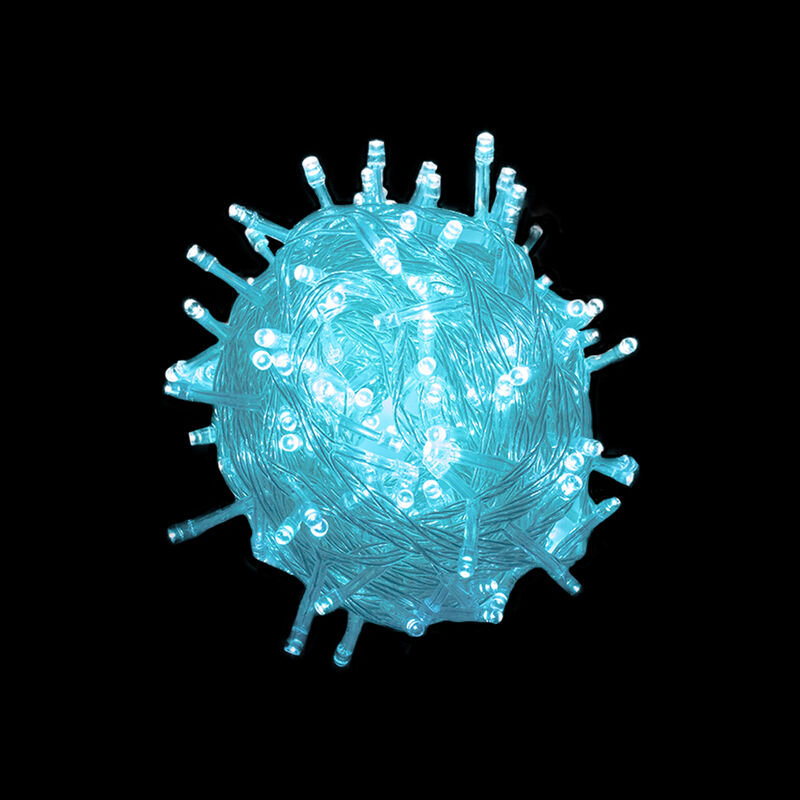 Serie Musical LED Azul 300 focos Cable Transpar... image number null