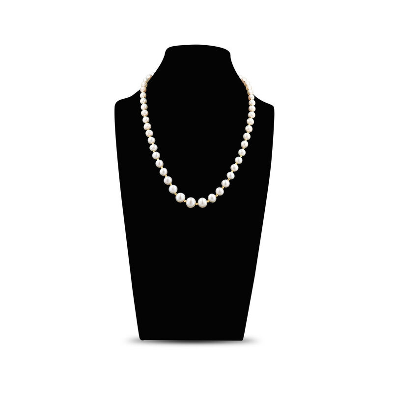 Collar De Oro Amarillo 14k Con Perlas (46cm) image number null
