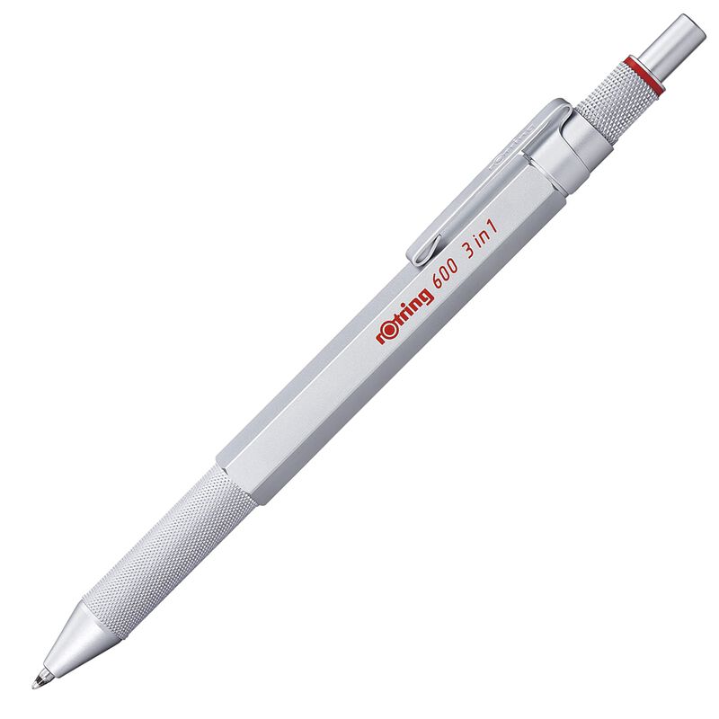 Lapicera Rotring 600 3-en-1 Plateada Multicolor... image number null