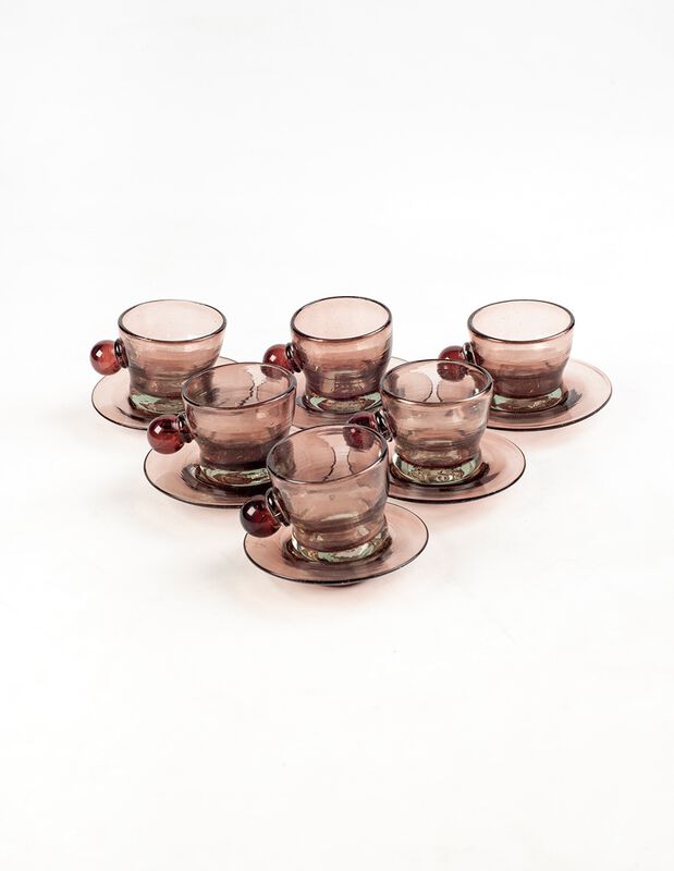 Tazas c/ Platos Set de 6 Tazas con Plato de Vid... image number null