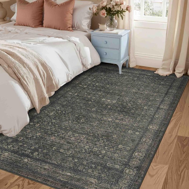 Alfombra Rugxara 91x150 Cm Verde Musgo Boho Vin... image number null