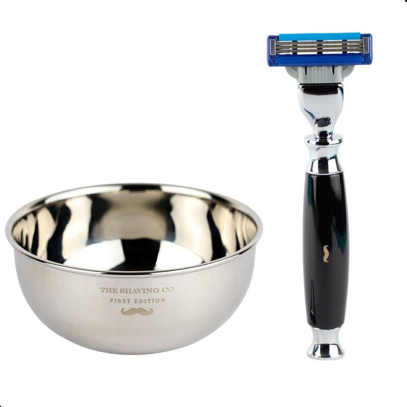 Kit Afeitado Rastrillo Vintage + Vasija Acero T... image number null