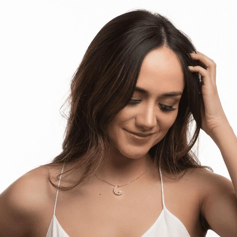 Collar Luna Mujer Oro Plata Zirconia Regalo Ori... image number null