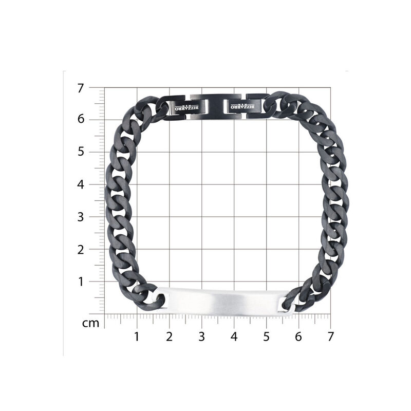 Esclava De Acero Color Negro Con Placa En Color... image number null