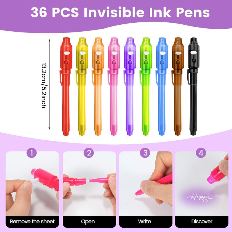 Bol&iacute;grafos De Tinta Invisible Gukazh Con Luz Uv... image number null