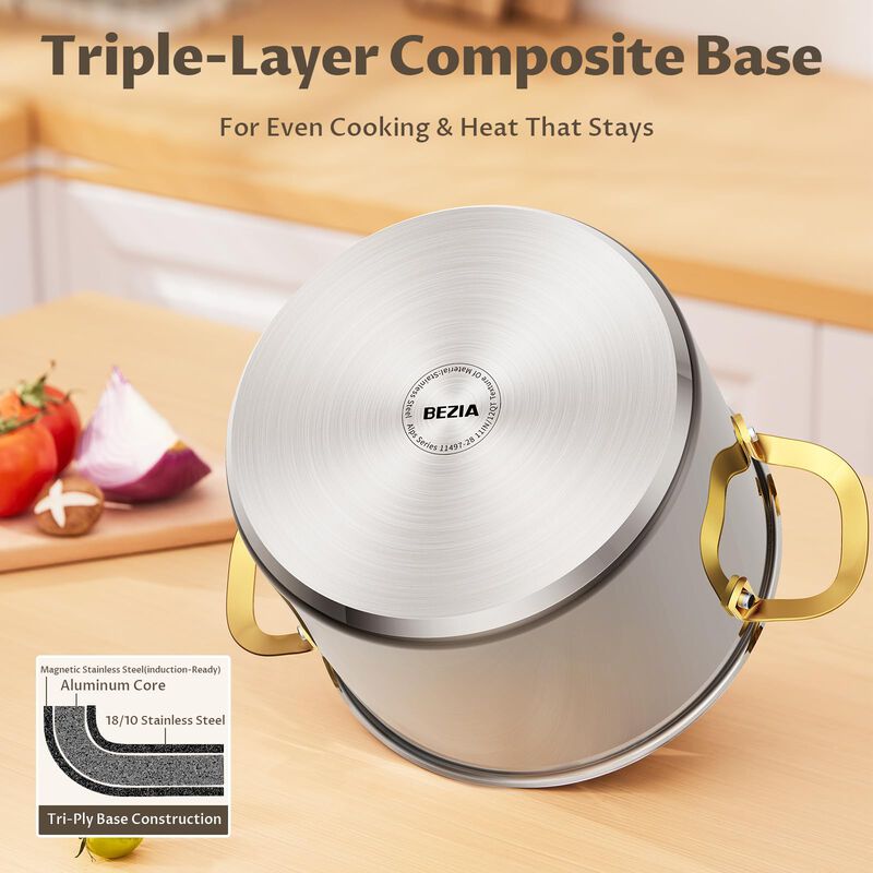 Olla de Caldo Bezia 12 Qt Acero Inoxidable con ... image number null