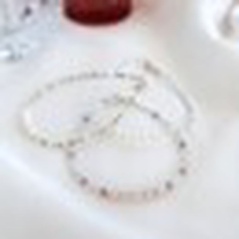 Pulsera de Cuarzo Rosa con Perla y plata .925 image number null