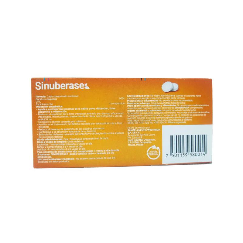 Sinuberase 1millon Ufc/comp 48 Comprimido(s) image number null
