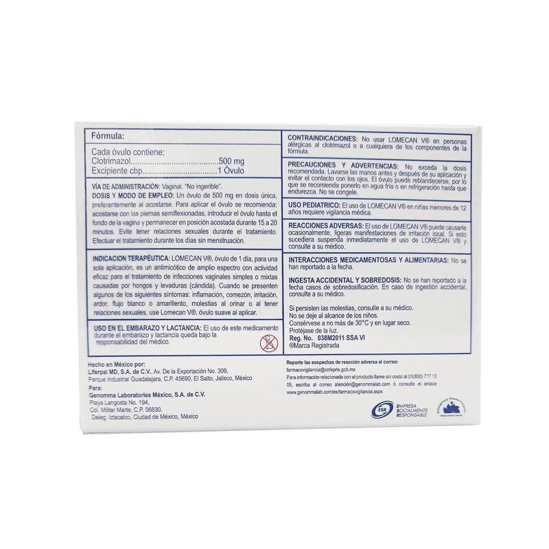 Lomecan 500 Mg 1 &Oacute;vulo image number null