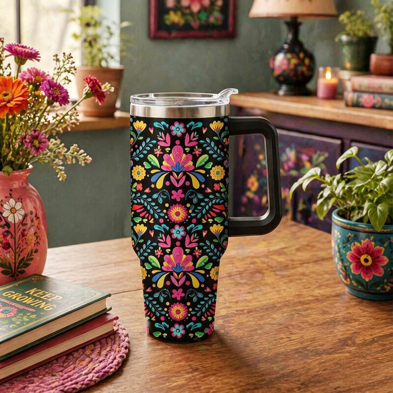 Vaso T&eacute;rmico Ceovfoi 1200 ml Con Asa Y Pajilla image number null