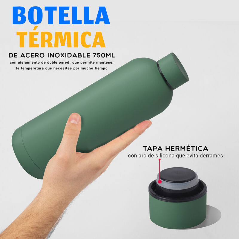 Botella termo de acero inoxidable doble pared V... image number null
