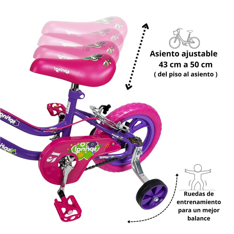 Bicicleta Infantil Rodada 12 Con Ruedas De Apoy... image number null
