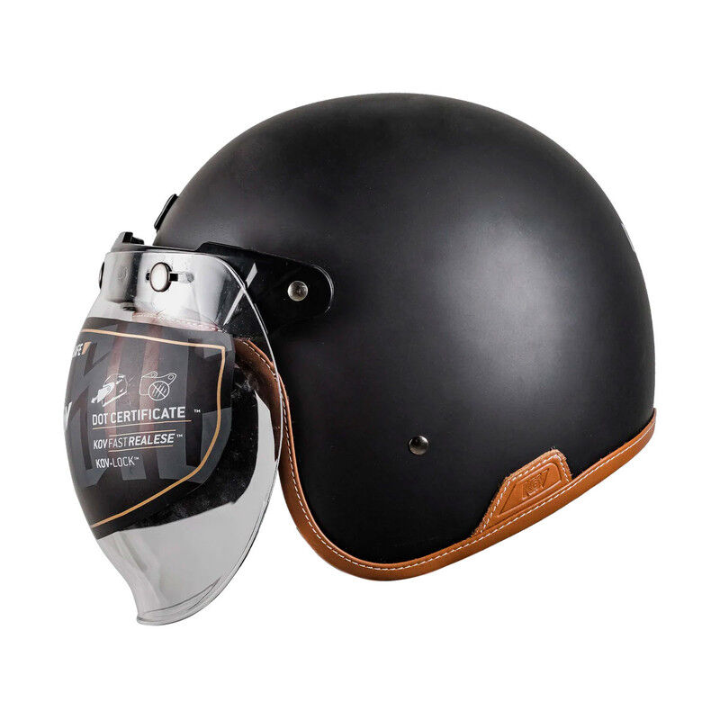 Casco Kov Classic S&oacute;lido Negro Mate M image number null
