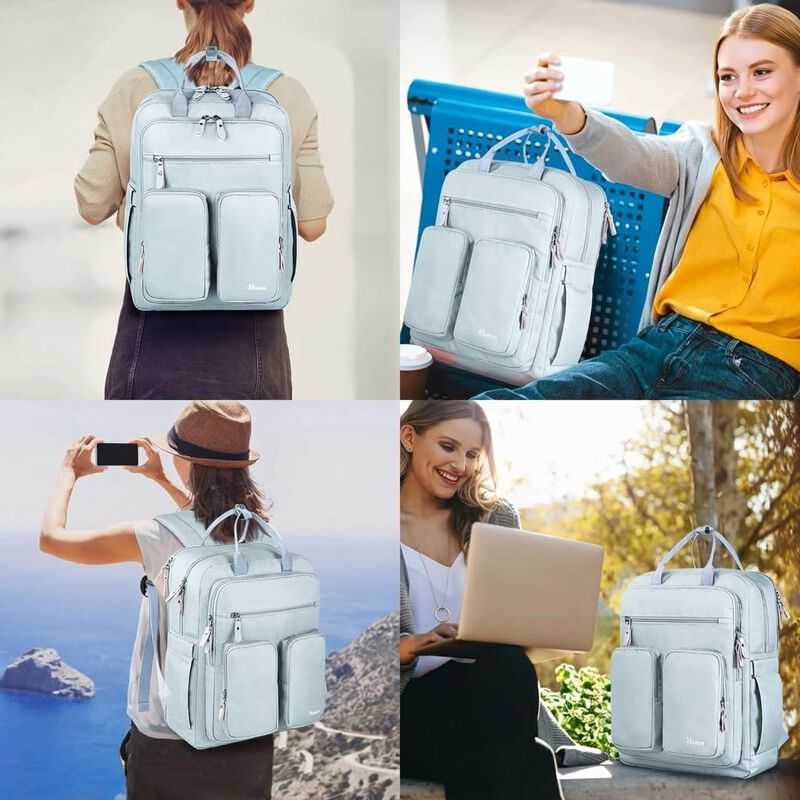 Mochila Mancro 41x29x15 cm Azul Claro con Funda... image number null