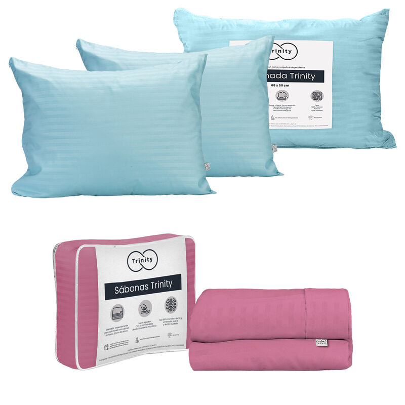 1 juego de S&aacute;banas Matrimonial Trinity Palo de ... image number null