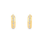 Arracadas De Oro Amarillo 14k Con Polvo De Diamante (15mm Aprox)