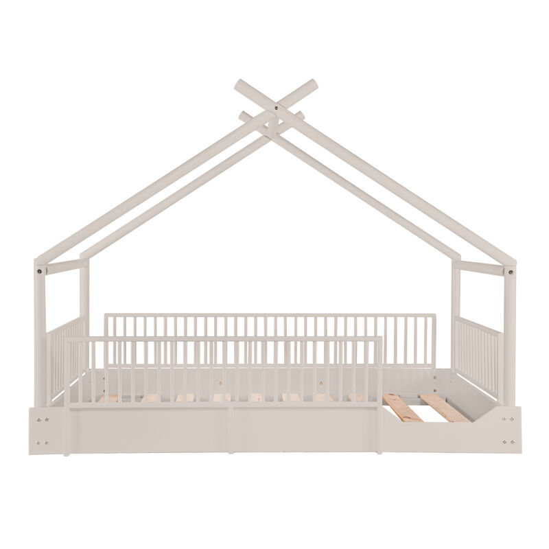 Cama Moderna Montessori de Madera con Barandale... image number null