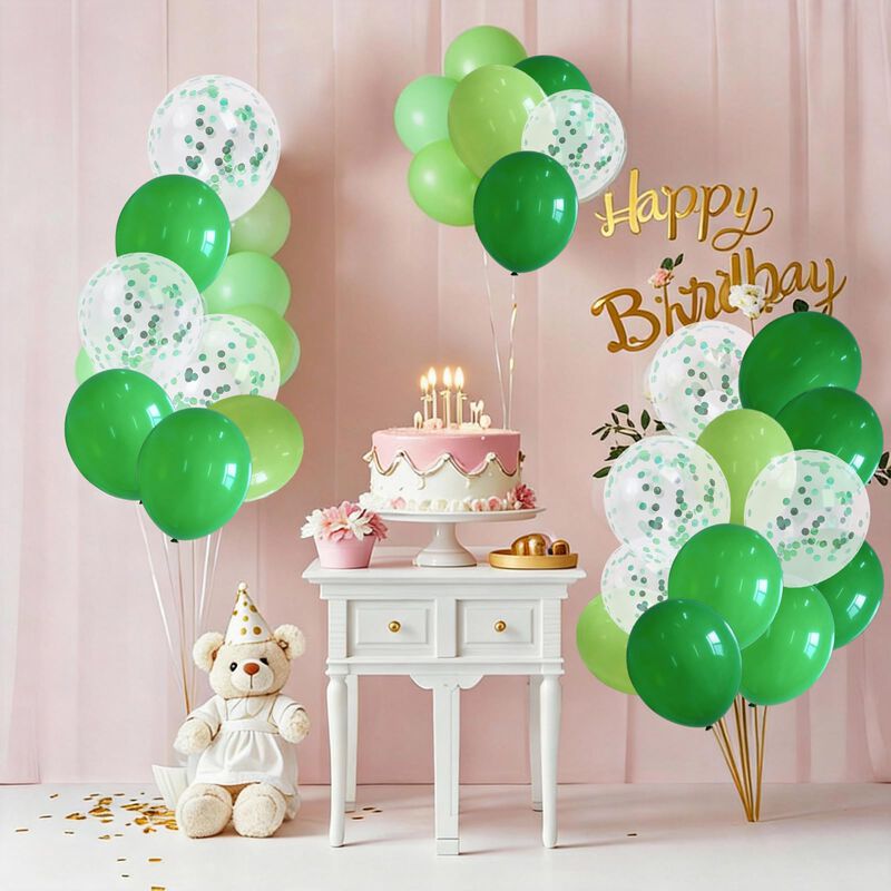 Globos Laorei 60 Uds 30 cm Verde Con Confeti image number null