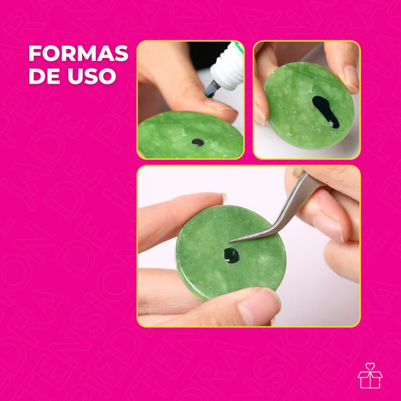 10 Piedras Jade para Pegamento Adhesivo Pesta&ntilde;a... image number null