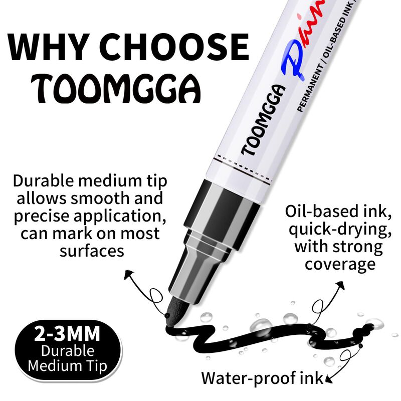 Marcadores De Pintura Toomgga 8 Negro Punta Med... image number null