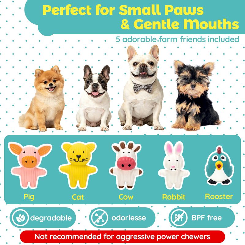 Juguetes Para Perros Lechong Pack De 5 De L&aacute;tex... image number null