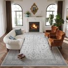 Alfombra Lbris 244 cm &times; 152 cm Lavable Boho Gris‑blanco