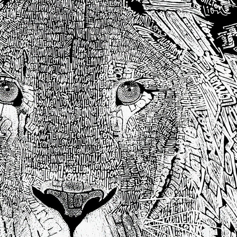 Camiseta Word Art Para Ni&ntilde;a - Le&oacute;n - Negro image number null