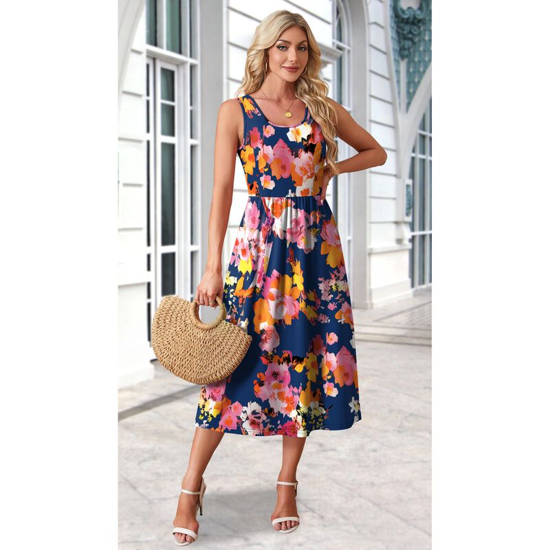 Vestido Wiholl Sin Mangas Midi Floral 2XL image number null
