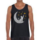 Tank Top Word Art Para Hombre - Gato y Luna - Negro