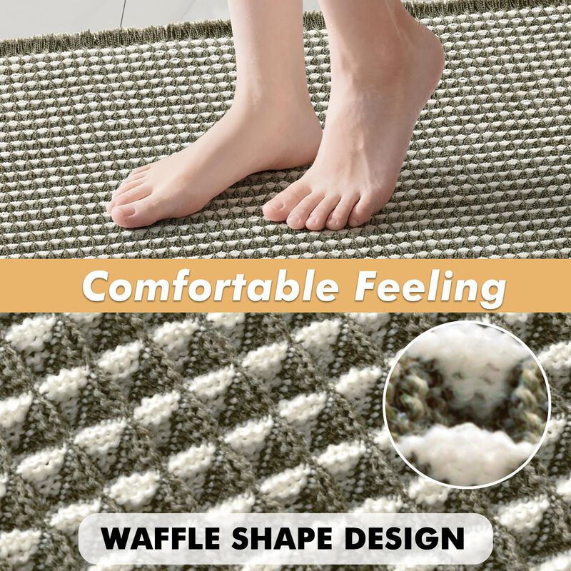 Alfombras De Ba&ntilde;o Miulee Waffle, Juego De 2 Uni... image number null