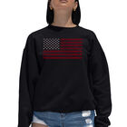 Sudadera De Cuello Redondo Word Art Para Mujer - Proud To Be An American - Negro