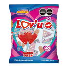 Paleta de Caramelo Dulces Chompys Lov'U Sabor Fresa 40 Pzas