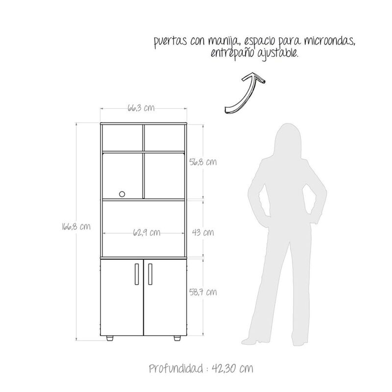 Alacena de cocina  Cody , para Microondas, Opti... image number null