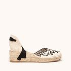 Alpargata Romero Cu&ntilde;a Baja Lona Bordada Negra