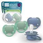 Chupetes Avent Scf091/51 6-18 Meses Ortod&oacute;nticos De Silicona Paquete De 4