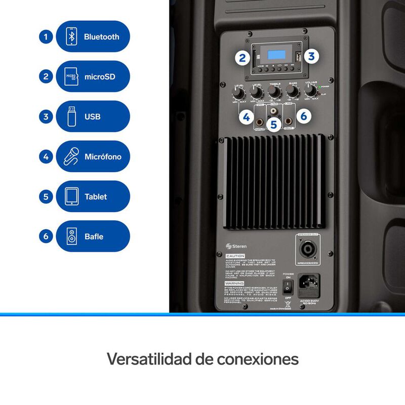 Bafle Profesional Bluetooth De 15 , 2800 W Pmpo... image number null