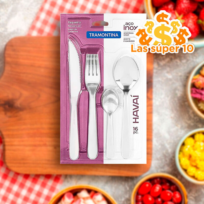 Tramontina Juego Cubiertos Hava&iacute; 16 Pza image number null