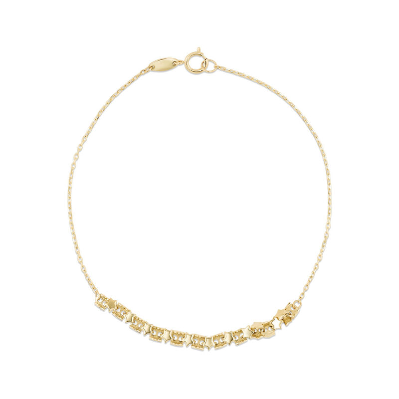Pulsera Con Estrellas De Oro Amarillo 14k (18.5... image number null