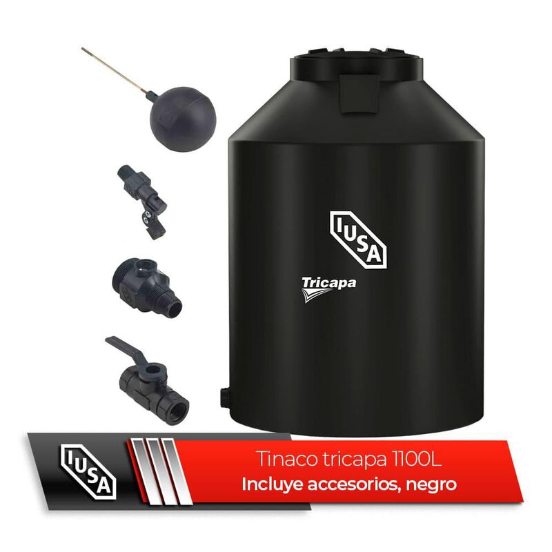 Tinaco 750 L Negro c/accesorios image number null