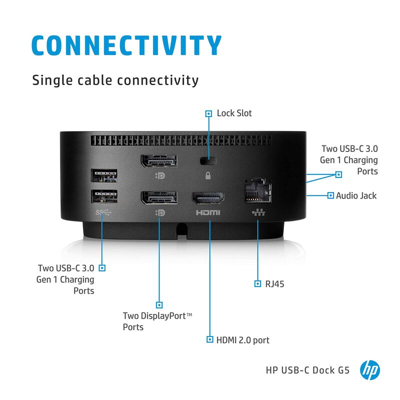 Adaptador Dock Hp Usb-c G5-11 En 1 Para Usb-c Y... image number null