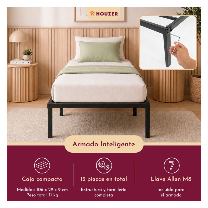 Base Cama Individual Plegable Acero Resistente ... image number null