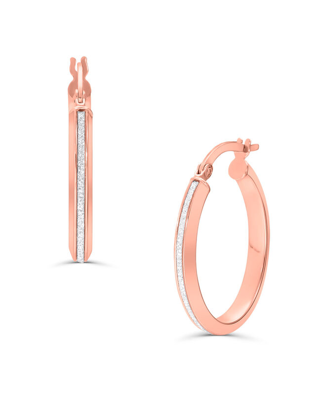 Arracadas De Oro Rosa 14k Con Diamantina Or-802... image number null