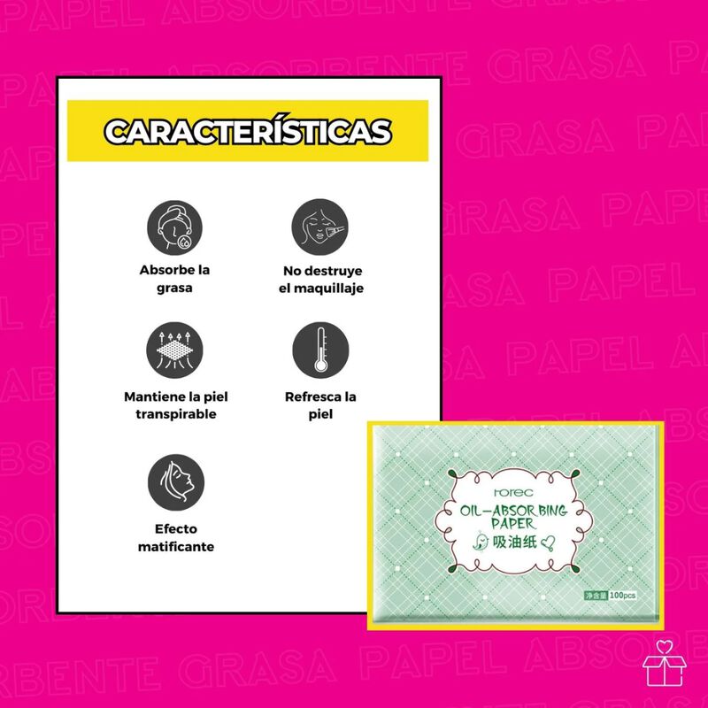 Papel T&eacute; Verde Absorbente De Grasa Facial Elimi... image number null