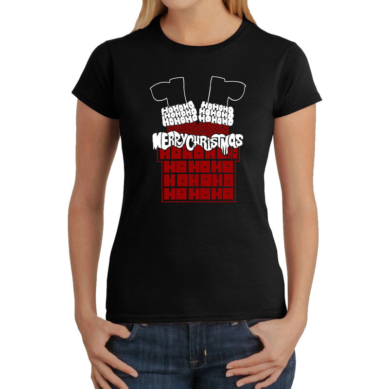 Camiseta Word Art Para Mujer - Santa en la Chim... image number null