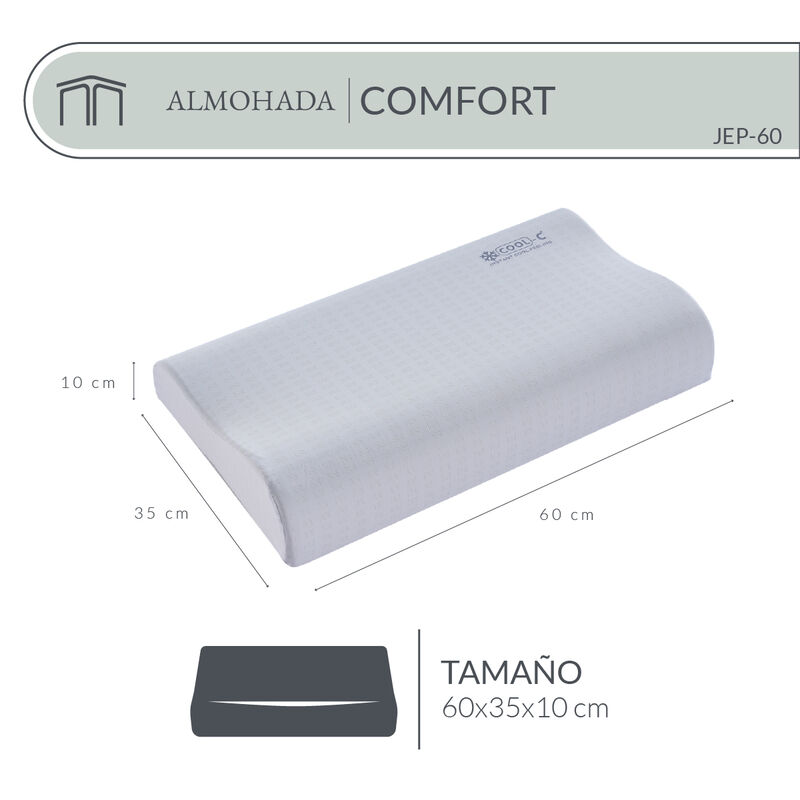 Almohada Memory Foam Ergon&oacute;mica Japandi Comfort... image number null