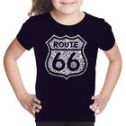 Camiseta Word Art Para Ni&ntilde;a - Divi&eacute;rtete En La Ruta 66 - Negro