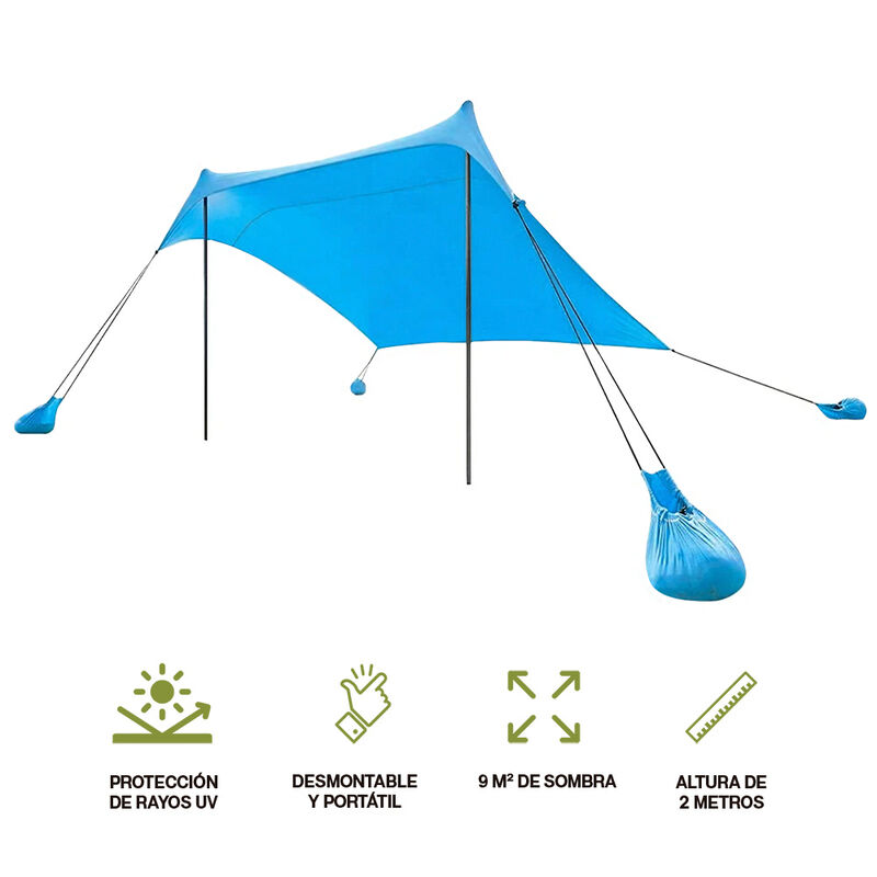 Toldo para Playa Portatil Carpa Plegable Resist... image number null