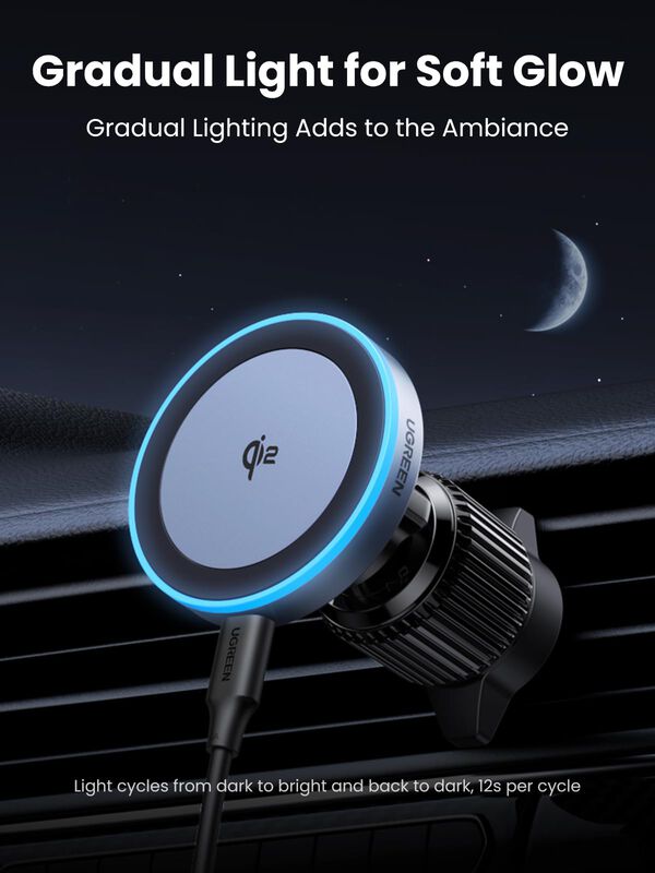Cargador De Coche Inal&aacute;mbrico Ugreen Qi2 15w De... image number null