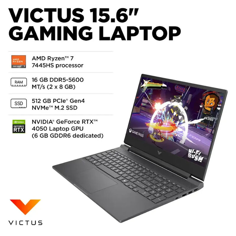 Laptop Gamer HP Victus 15.6" FHD AMD Ryzen 7 74... image number null