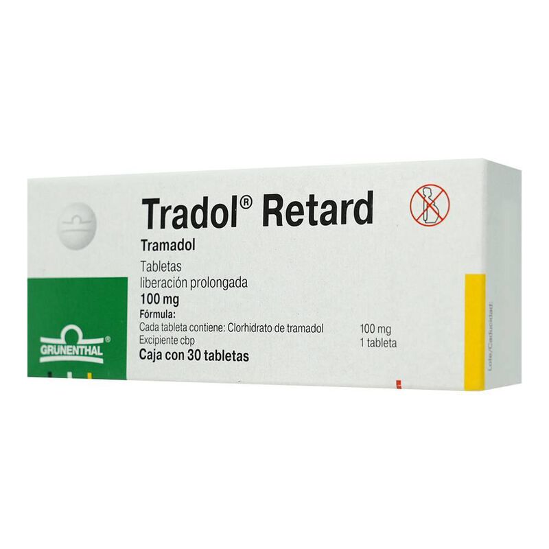 Tradol Retard 100mg 30 tabletas 100mg caja con ... image number null